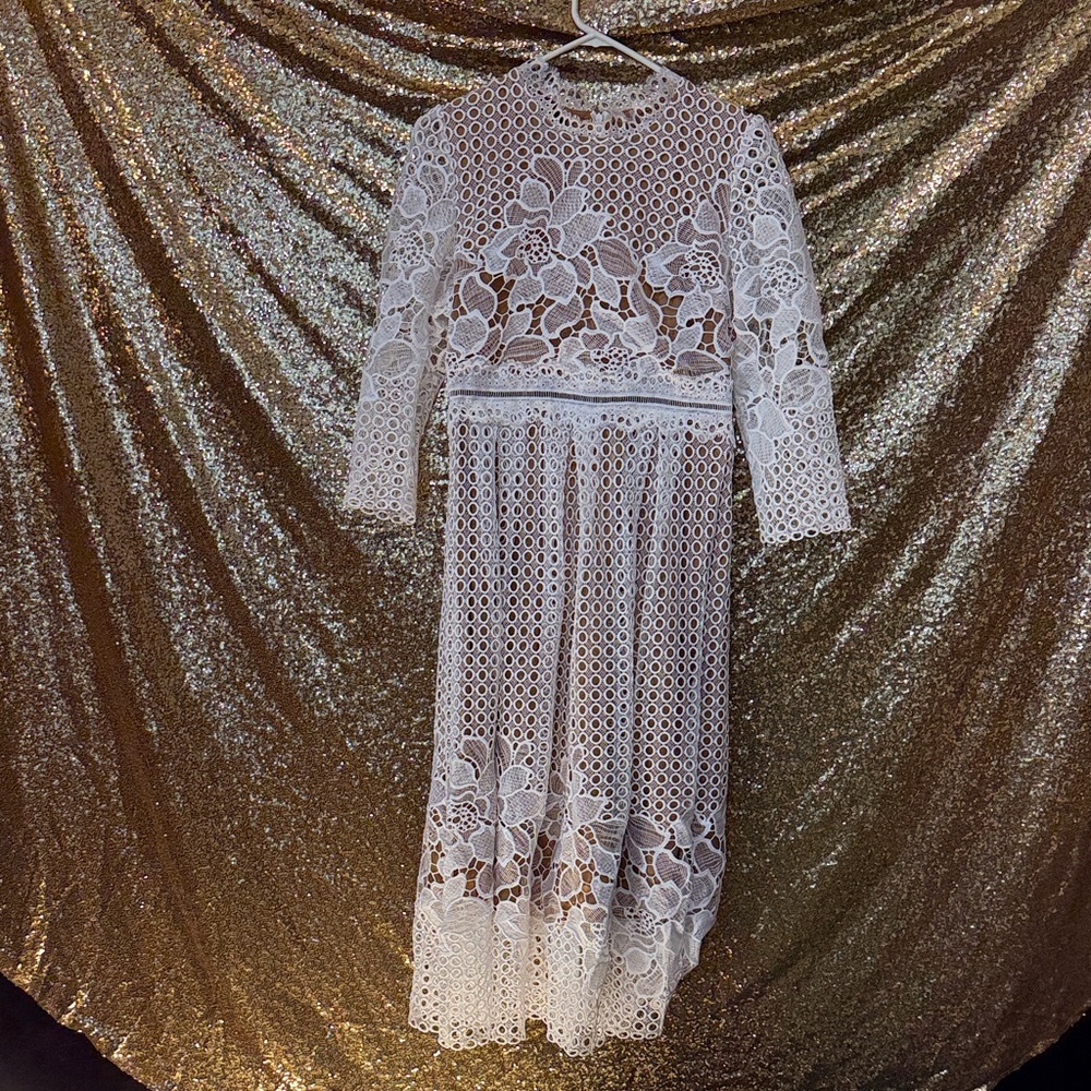 Elegant White Lace Dress